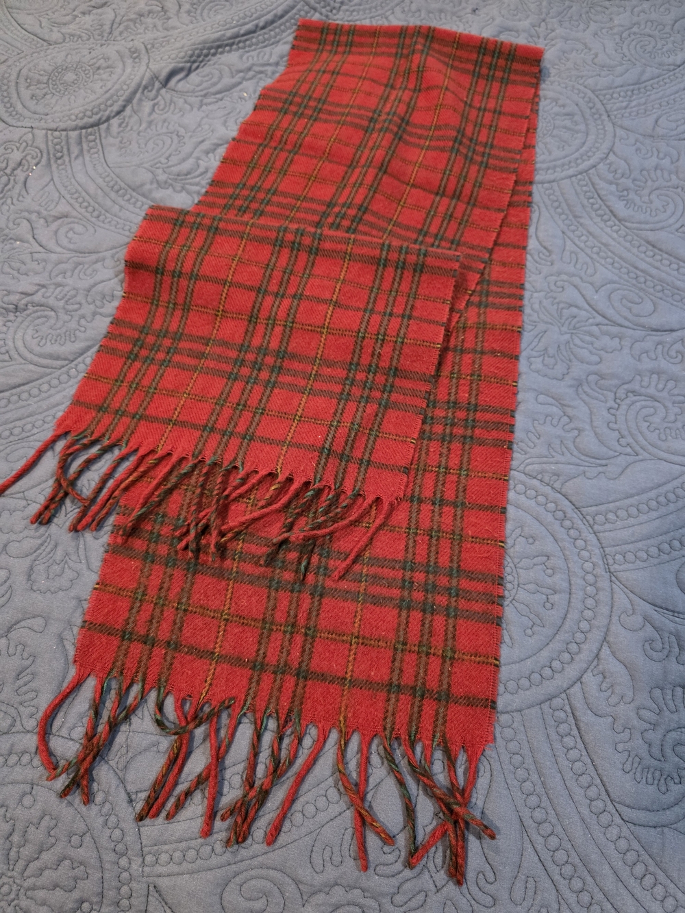 Classic Red Plaid Fringe Scarf - Timeless Women’s Accessory